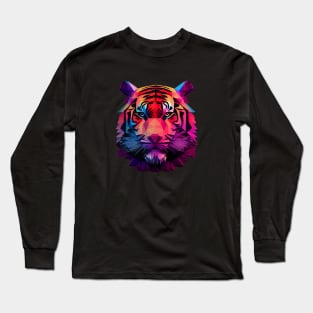 Polygonal colourful tiger Long Sleeve T-Shirt